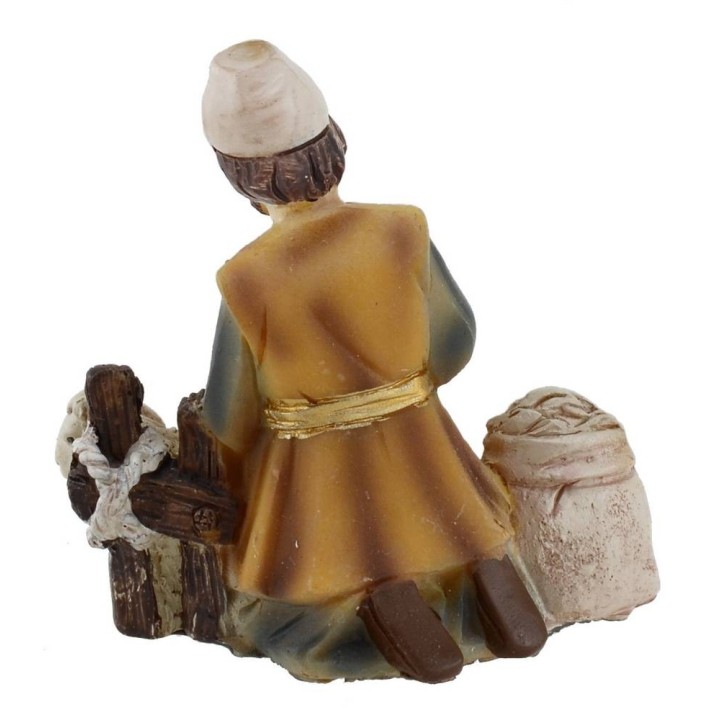 Tosatore seduto in resina serie 8 cm