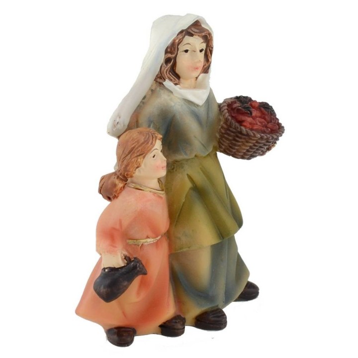 Mujer con niña en resina serie 8 cm