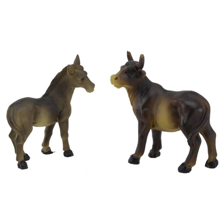 Bue y burro para estatuas de 10 cm en resina