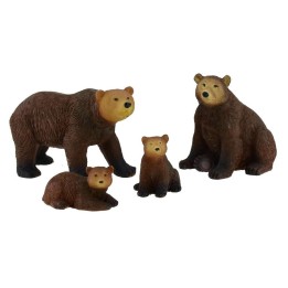Famiglia di orsi 4 figure in resina serie 8 cm