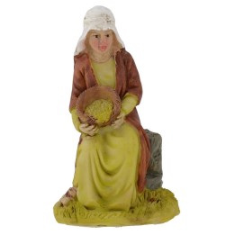 Campesina sentada en resina 12 cm