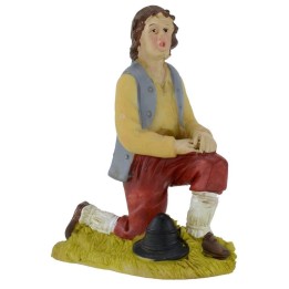Pastor de rodillas en resina 12 cm
