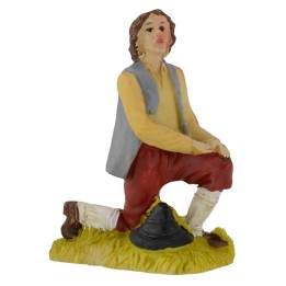 Pastore in ginocchio in resina serie 9 cm