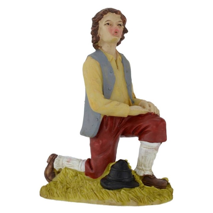 Pastore in ginocchio in resina serie 15 cm