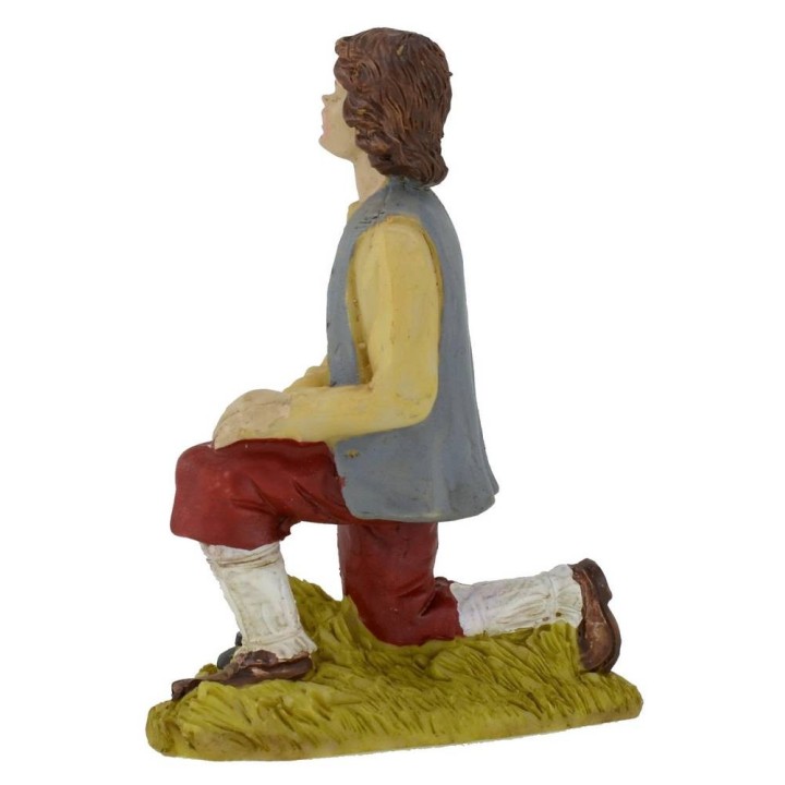 Kneeling shepherd in resin series 15 cm