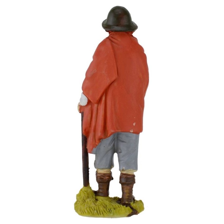 Viandante with stick in resin 15 cm