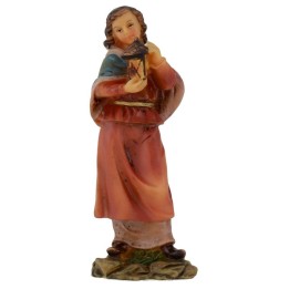 Mujer con linterna en resina 12 cm