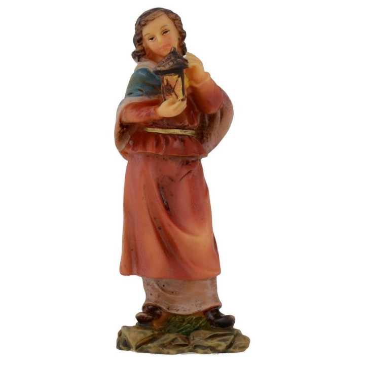 Mujer con linterna en resina 12 cm