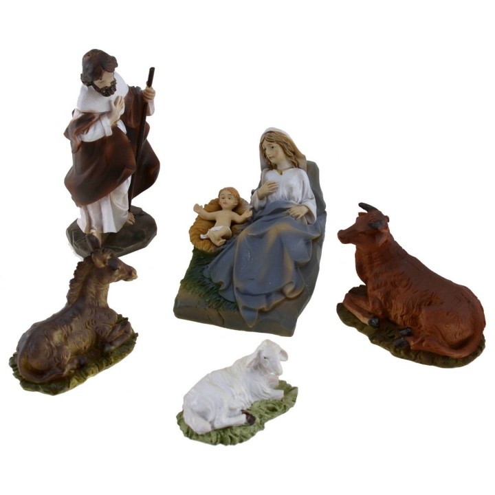 Set Natività 10 cm 5 soggetti per presepe