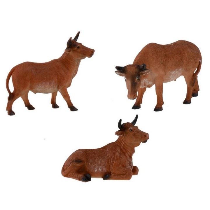 Conjunto de 3 bueyes para estatuas de 20 cm de altura.