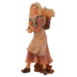 Peasant with hamlet in resin 12 cm