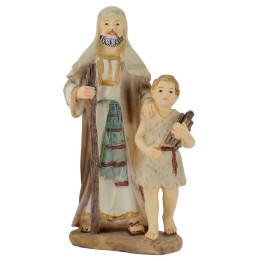 Vecchio con bambino in resina 15 cm