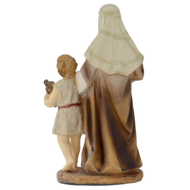 Viejo con niño en resina 15 cm