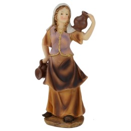 Donna con anfora in spalla in resina 15 cm