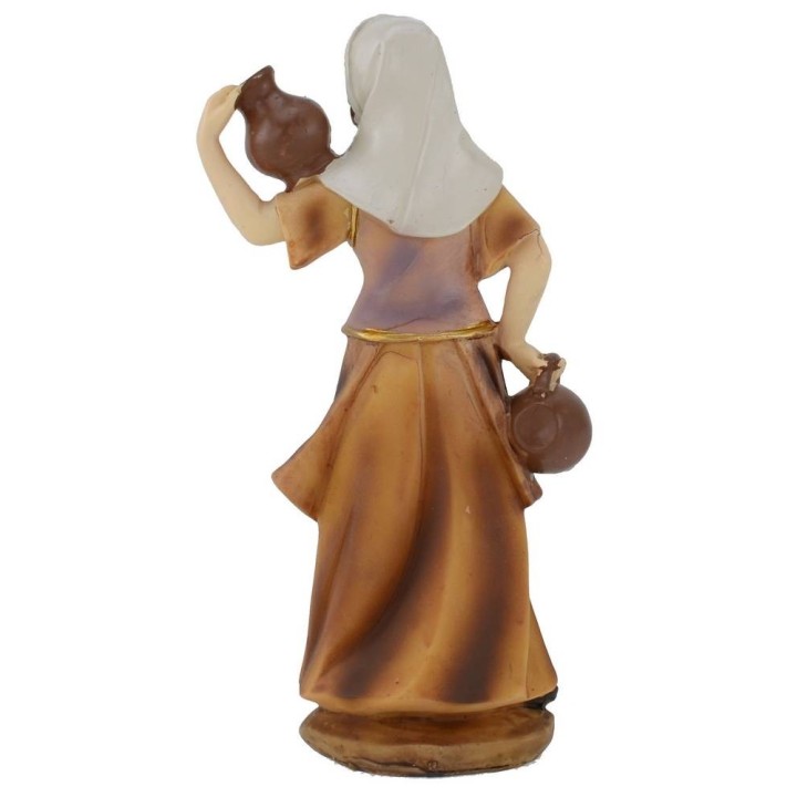 Donna con anfora in spalla in resina 15 cm