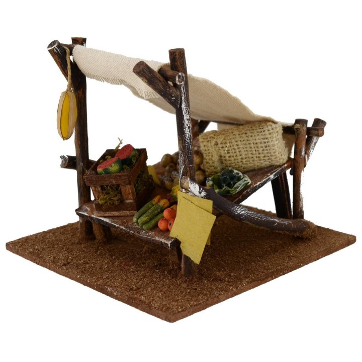 Tent with fruit stand and vegetables cm 14,5x14, 5x12 h. 
