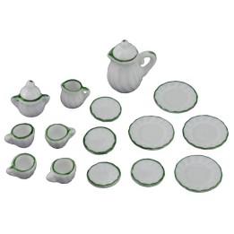 Juego de té y café de porcelana de 15 piezas