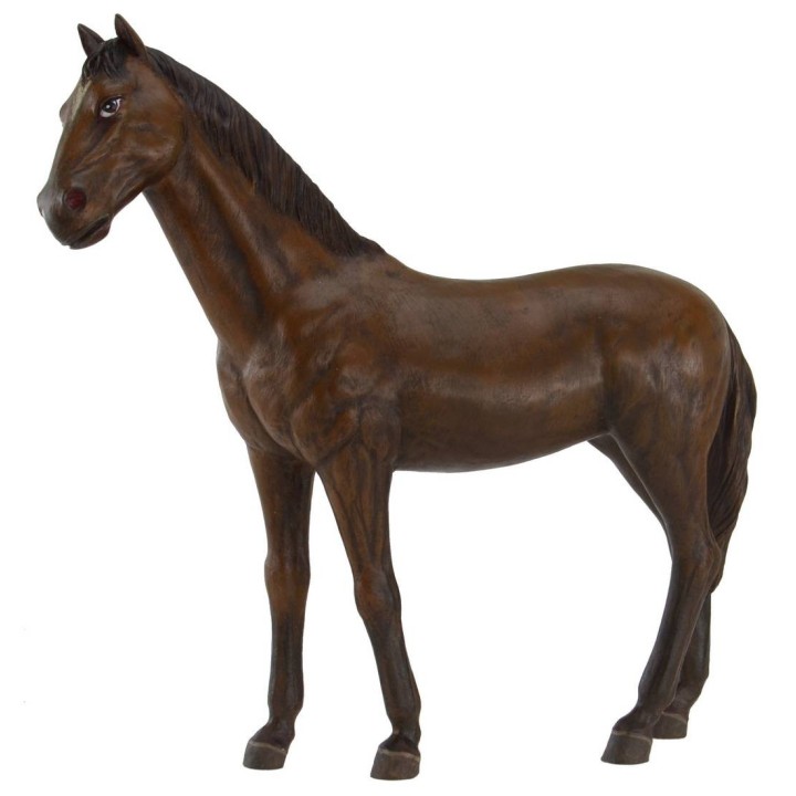 Cavallo marrone in resina per statue da 30 cm