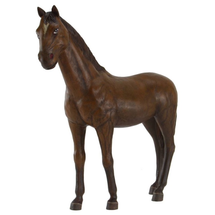 Caballo marrón de resina para estatuas de 30 cm.