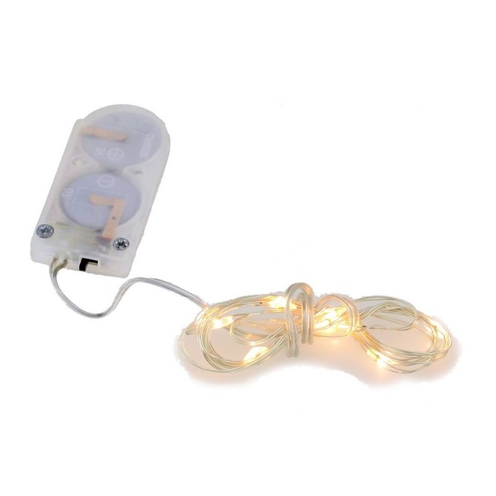 10 Micro LED con luz blanca cálida con pilas incluidas