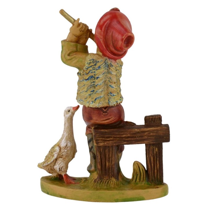 Maiden seated with flute in pvc lux series 12 cm