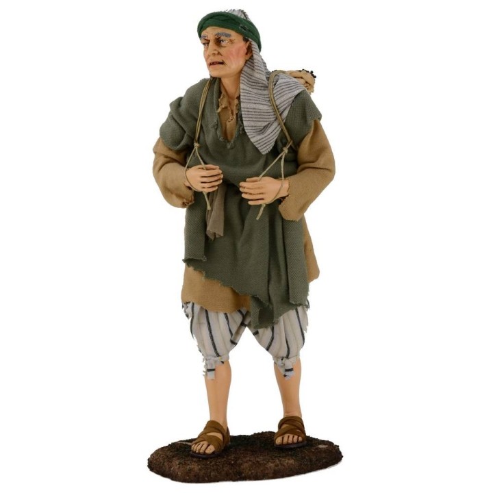Uomo con cesto d'uva sulle spalle 30 cm Pigini