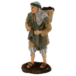 Man with grape basket on his shoulders 30 cm Pigini