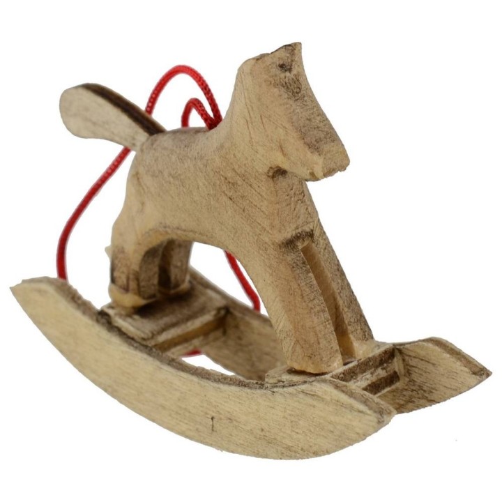 Caballo mecedor de madera cm 5,7x4,4 h