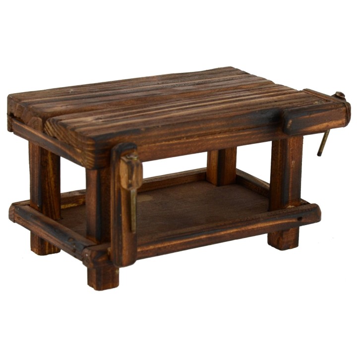 Mesa con mordazas de madera de 14,5x9,5x7,5 cm h