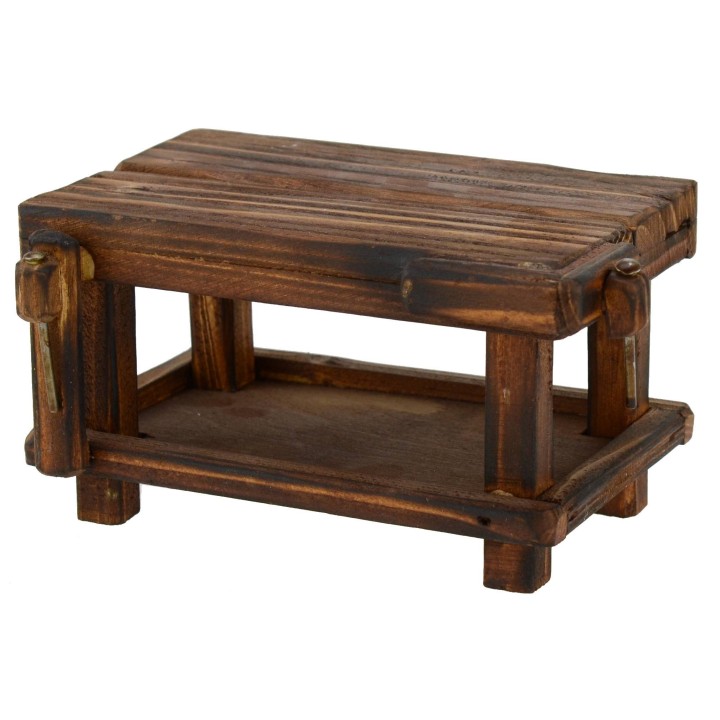 Mesa con mordazas de madera de 14,5x9,5x7,5 cm h