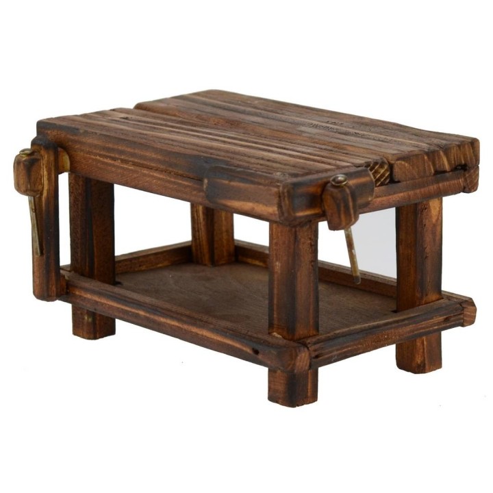 Mesa con mordazas de madera de 14,5x9,5x7,5 cm h