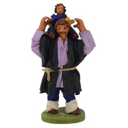 Hombre con niño sobre los hombros 10 cm