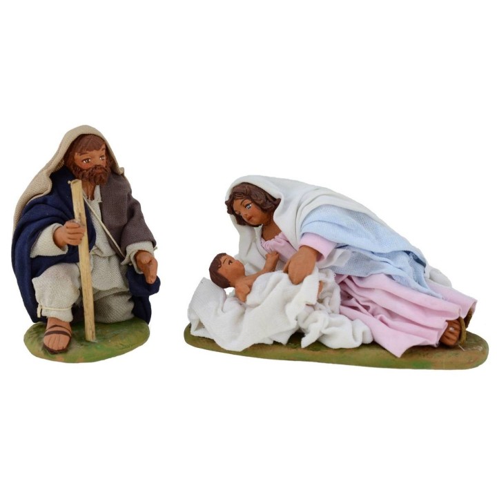 Natividad con la Virgen y el Niño acostados serie 10 cm