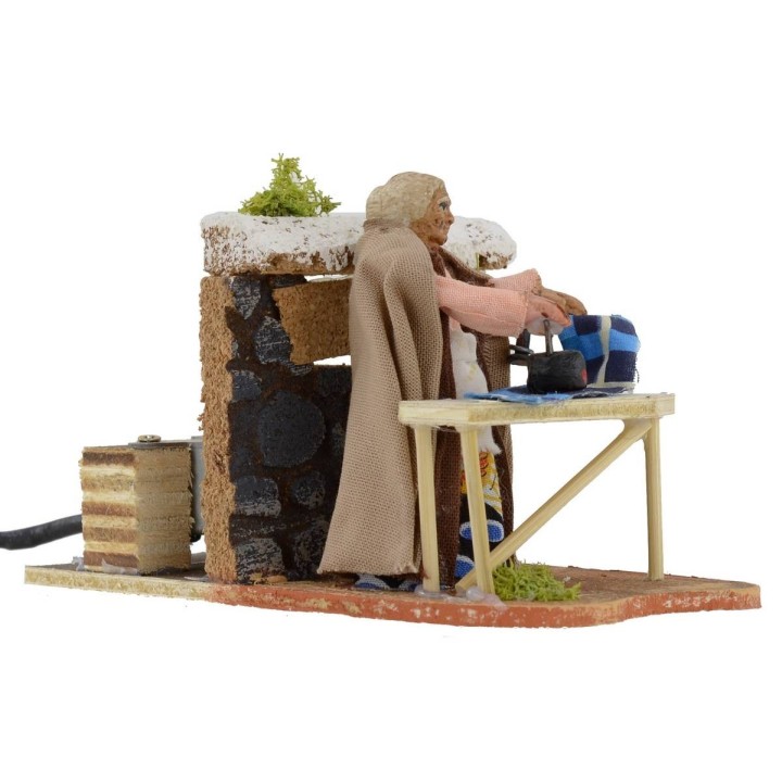 Stiratrice serie 8 cm in movimento per presepe