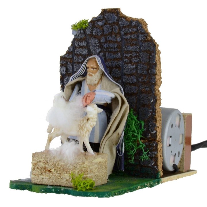 Tosatore di pecore 8 cm in movimento per presepe
