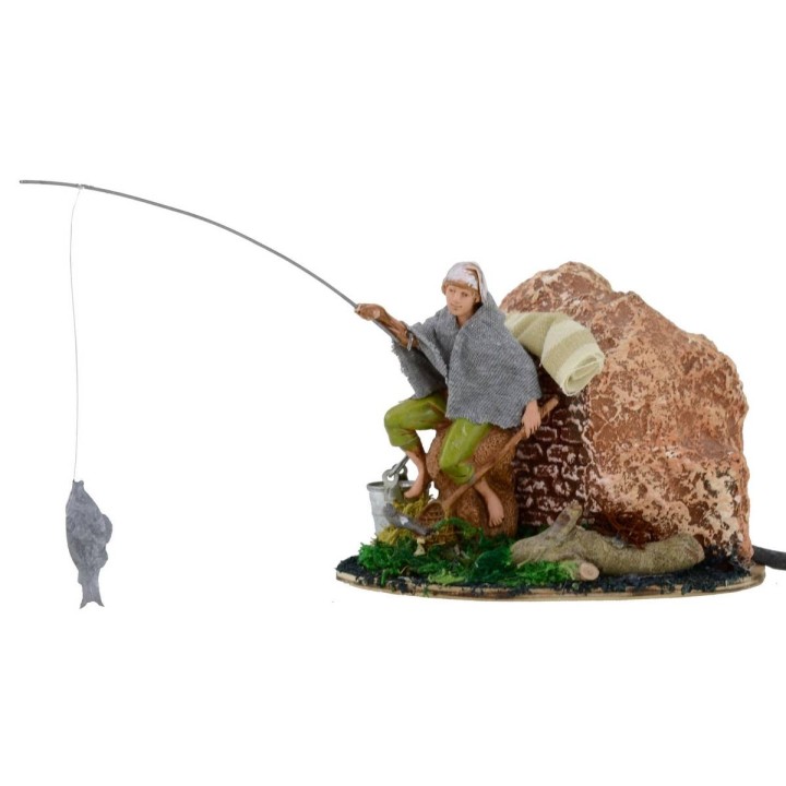Pescatore in movimento serie 10 cm Landi presepe