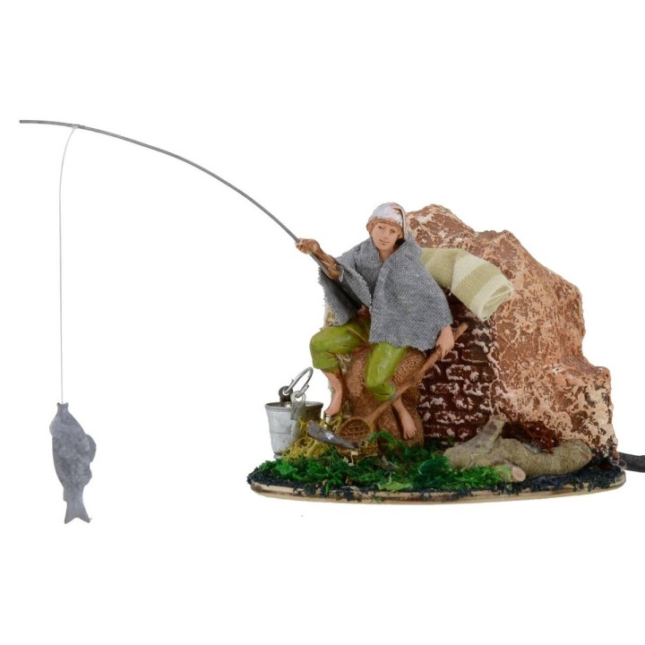 Fisherman in motion series 10 cm Landi presepe