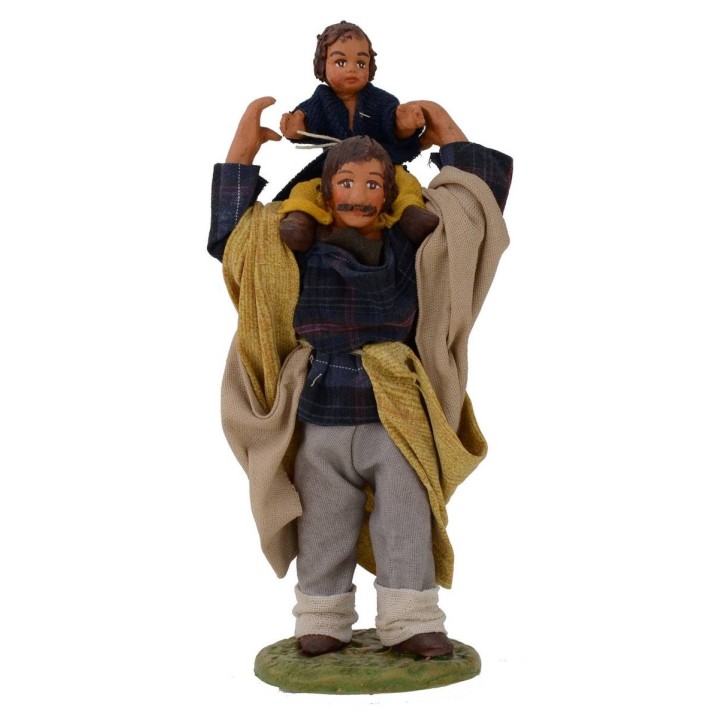 Man with child on shoulders 12 cm Lux