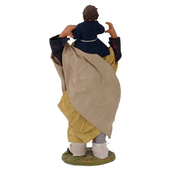 Man with child on shoulders 12 cm Lux