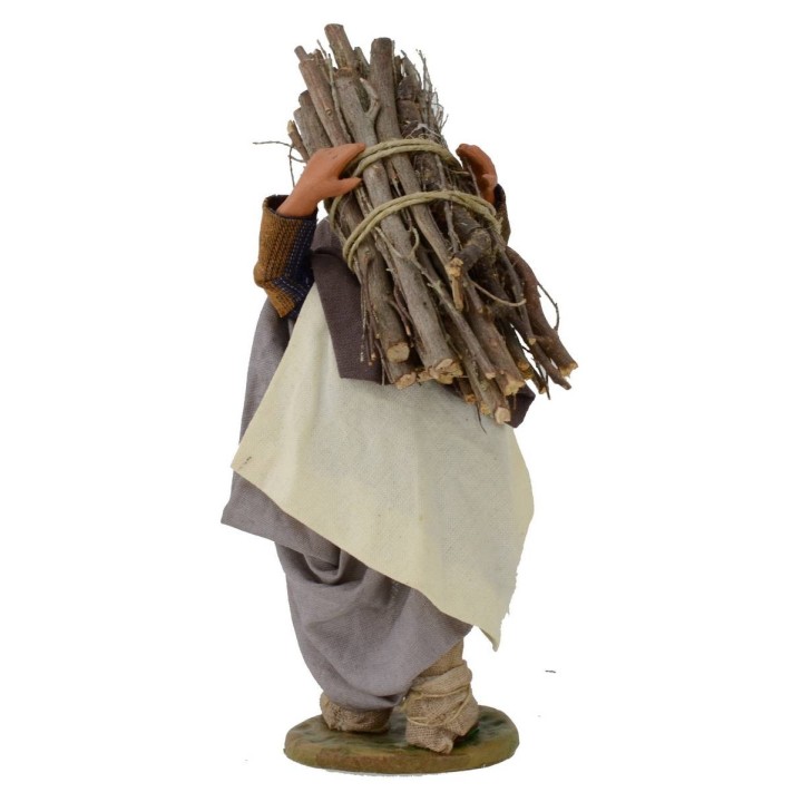 Hombre con haz de leña 12 cm en Lux
