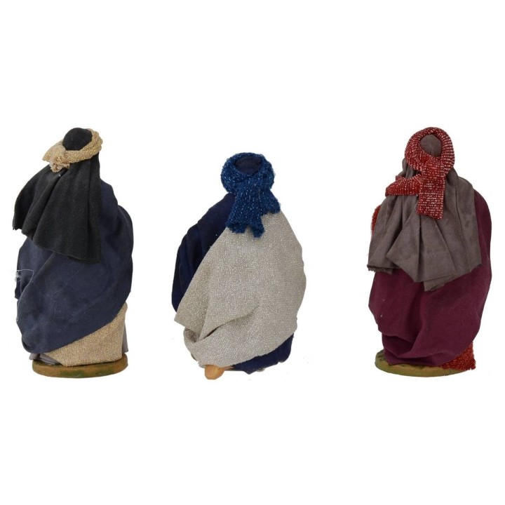 Conjunto de 3 Reyes Magos 12 cm Lux con ropa de tela