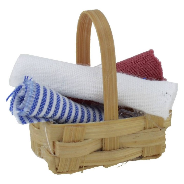 Basket with assorted cloth cm 2,5x1, 5x2, 8 h