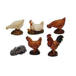 Juego de 6 animales de corral Landi Moranduzzo para estatuas de