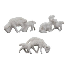 Conjunto de 3 ovejas con corderito para estatuas de 5-6 cm de