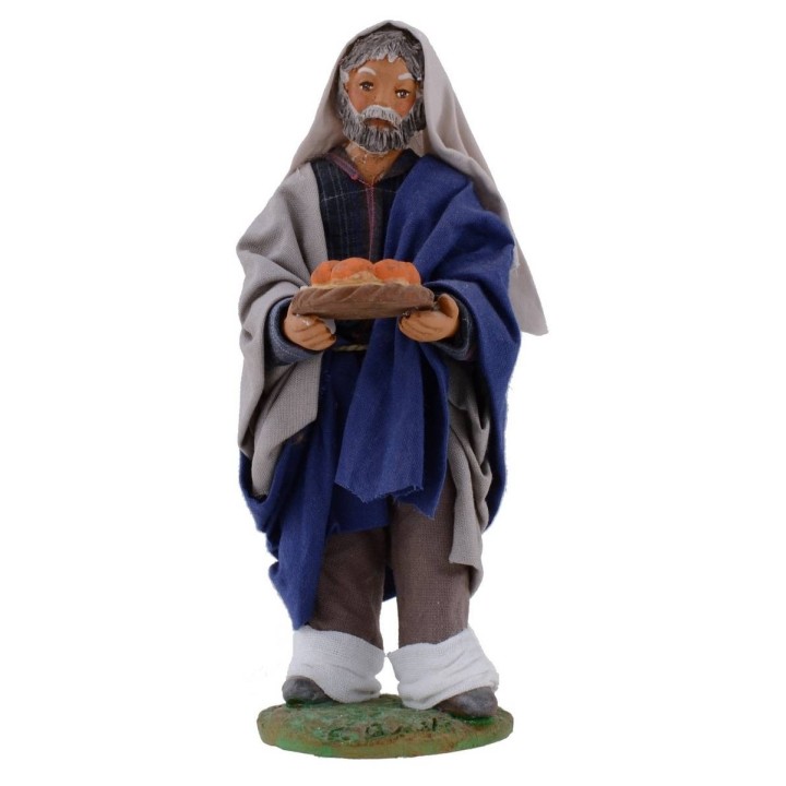 Uomo con cesto di arance 15 cm