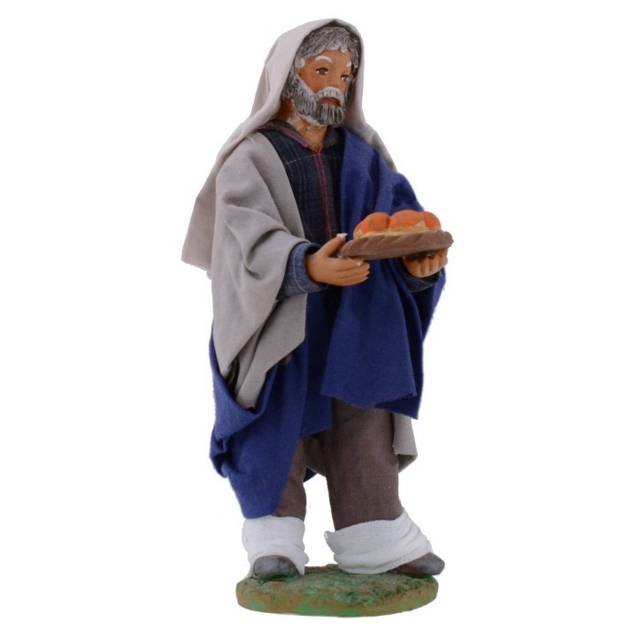 Uomo con cesto di arance 15 cm