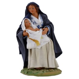 Mujer sentada con niño serie 15-16 cm