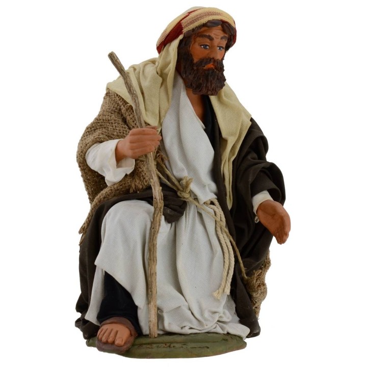 Natividad en terracota con Virgen acostada 30 cm