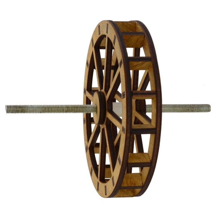 Water mill wheel in wood ø 12 cm