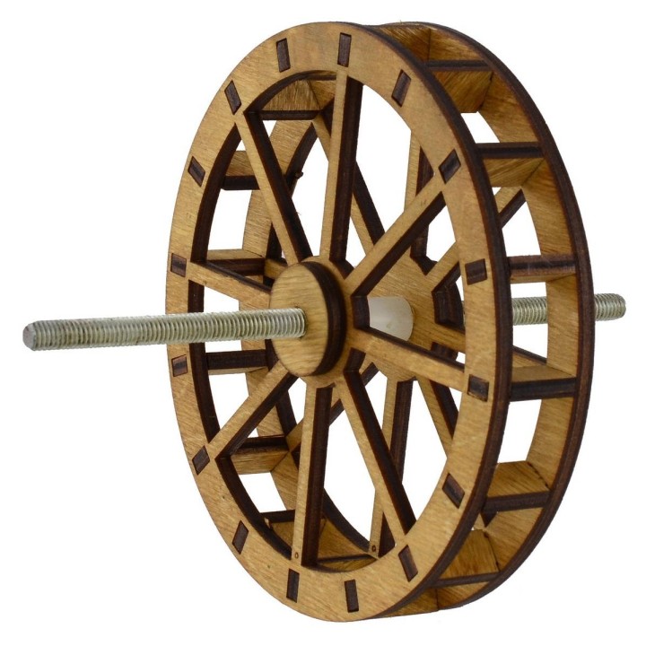 Ruota mulino ad acqua in legno ø 12 cm